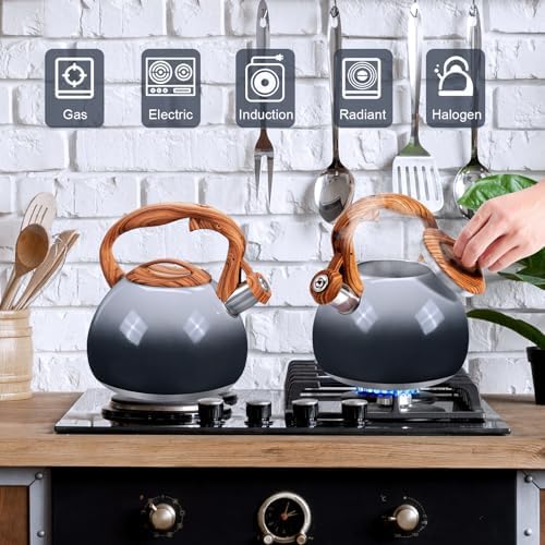 GGC Whistling Tea Kettle for Stove Top, 3.2QT/3L Stainless Steel Tea Kettle