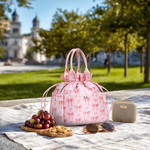 Yarnic Lunch Bag Women Insulated Lunch Box with Water Bottle Holder