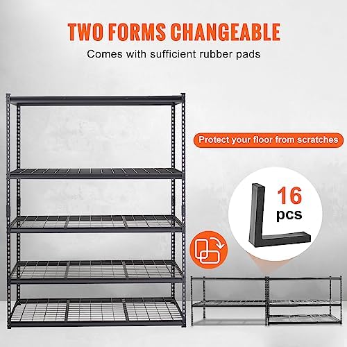 VEVOR Storage Shelving Unit 5-Tier Adjustable 2000 lbs Capacity 60"x24"x78"