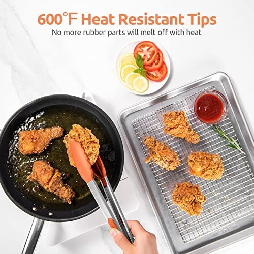 U-Taste Kitchen Tong for Cooking, 600ºF Heat-Resistant Silicon, 2Pcs/Orange
