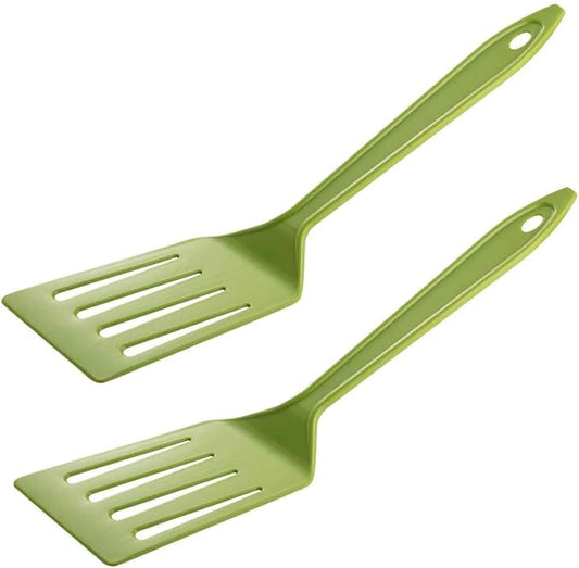 Hutzler 11-inch LOPOL Reinforced Nylon Slotted Spatula Turner, Set of 2 (Green)