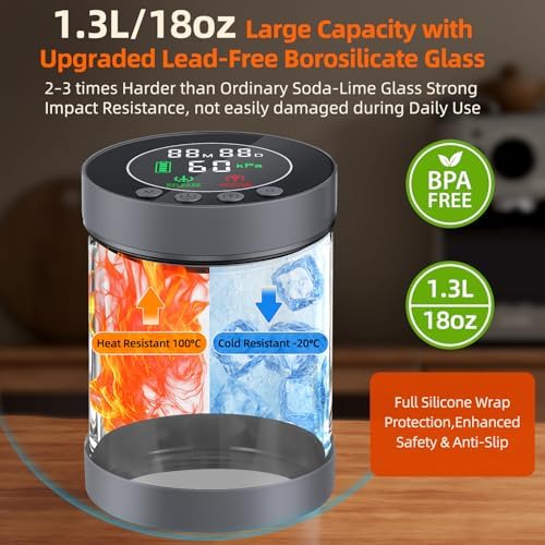 Automatic Vacuum Coffee Canister, 1.3L Airtight Food Storage Container