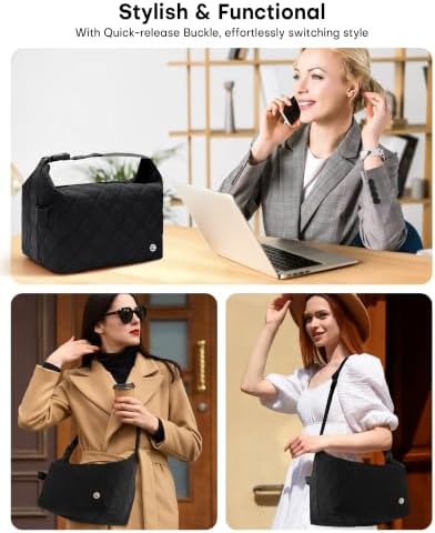 Insulated Lunch Bag for Women, Leakproof Puffer Lunch Box