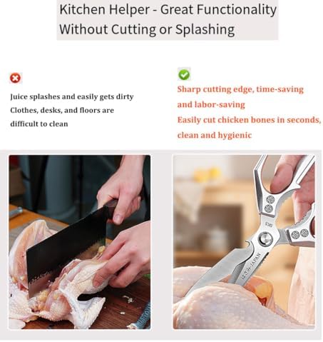 Kitchen Scissor Heavy Duty Stainless Steel Kitchen Shears for Food Golden