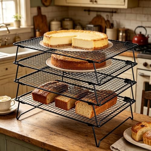 4PCS Cooling Racks for Baking and Cooking 16"x10" Stackable Cookie Rack