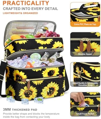 Capolo Lunch Bag for Women Men Insulated Lunch Tote Leakproof Lunchbox Bags