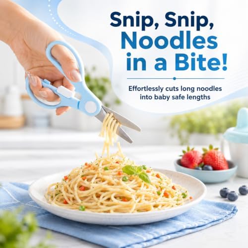 2Pcs Baby Food Scissors, Portable Travel Food Scissors for Kids