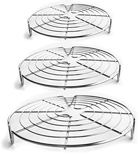 KITCHENATICS Round Cooling Rack Stainless Steel Steamer Rack Set of 3