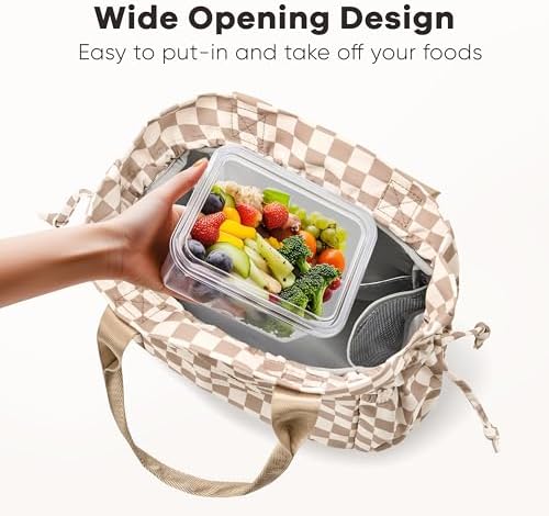 Yarnic Lunch Box Women Insulated Lunch Bag with Water Bottle Holder
