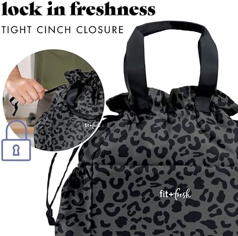 Fit & Fresh Cromwell Cinch Insulated Lunch Bag for Women w/Containers
