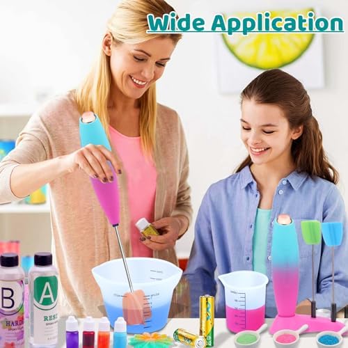 Cup Turner for Crafts Tumbler,Tumbler Turner DIY Glitter Epoxy Resin Tumblers,Epoxy Resin Mixer Attachment with Silent Motor Two-Way Rotation Silicone Pad, Cup Spinner (Rose-Gold)