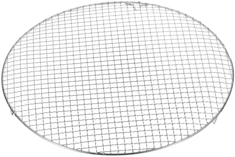 HARFINGTON Round Cooking Rack 15-inch 201 Stainless Steel Cross Wire Barbecue Grill Net with 20mm Legs for Cooking Baking Steaming BBQ