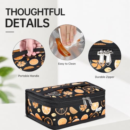 MIER Small Lunch Bag for Kids & Adults Compact Insulated Lunch Box, Fruits