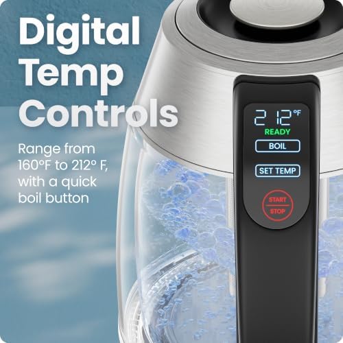 Chefman Cool Touch 1.7 L Double-Wall Electric Kettle with Tea Infuser