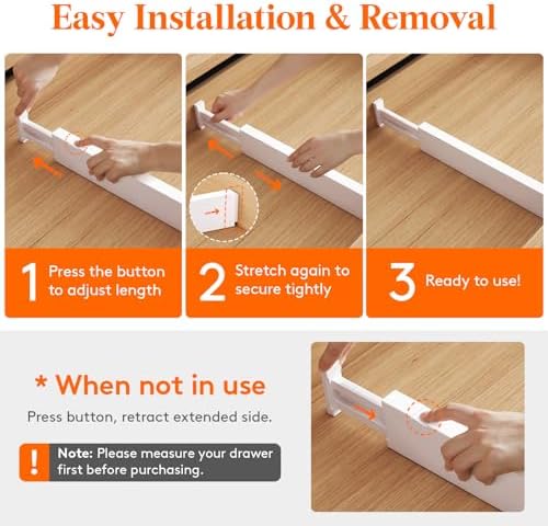 Lifewit 2.36" Upgrade Kitchen Drawer Dividers, Adjustable Drawer Organizer
