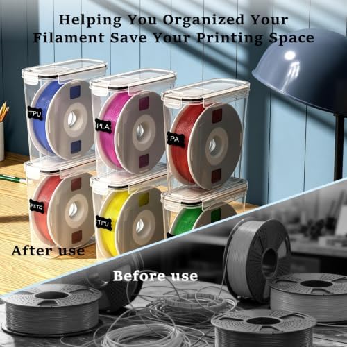 3D Printer Filament Storage Box 6 Pack 4L Airtight