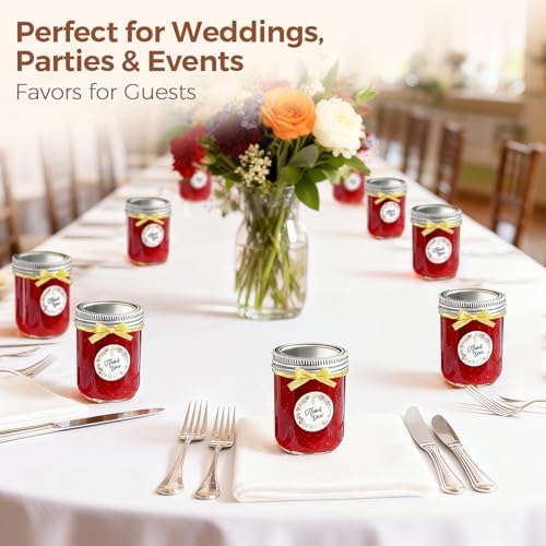 ComSaf 16 oz Wide Mouth Mason Jars Bulk Set, 8 Pack Jars with Lids