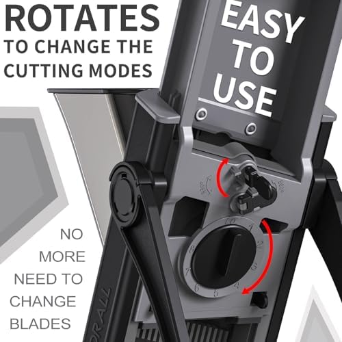 ONCE FOR ALL Safe Mandoline Slicer Plus with Peeler, Bigger Size, Black