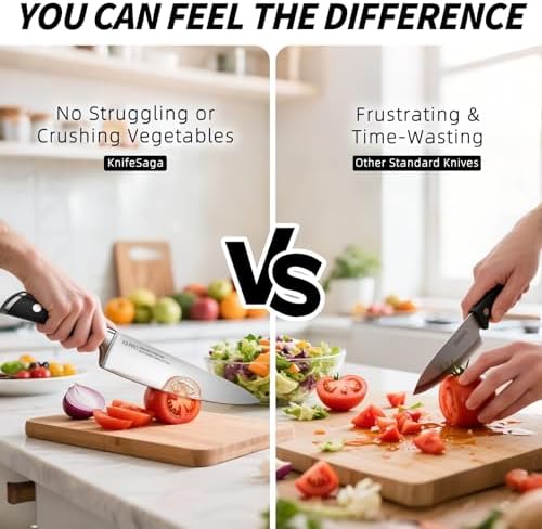 KnifeSaga 15 Pcs Japanese Knives Set for Kitchen, Razor Sharp, Professional