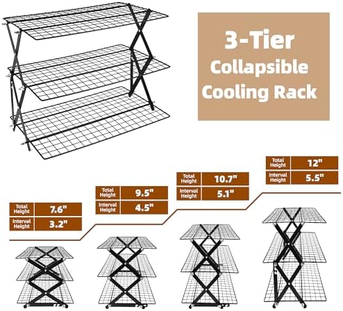 3 Tier Collapsible Cooling Rack Sourdough Cooling Rack 17"x10"