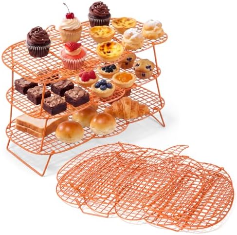 Frienda 3 Tier Thanksgiving Pumpkin Cooling Rack Collapsible 16x12", 2 Pcs