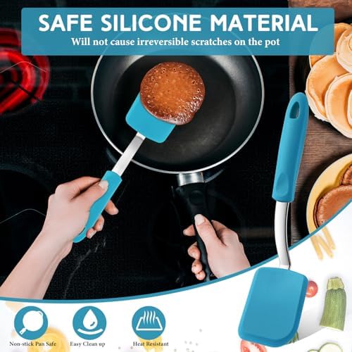 Small Silicone Spatula Mini Silicone Cookie Spatula, Light Blue