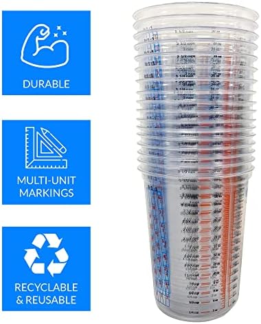 Reli. Paint Mixing Cup (50 Pcs) 32 oz (1 quart) | Disposable Measuring Cups