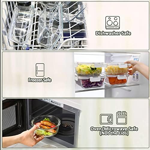 M MCIRCO 30 Piece Extra Large Glass Food Storage Containers with Lids