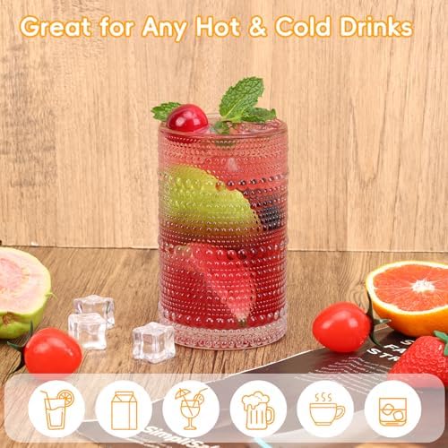 Moretoes Hobnail Drinking Glasses Set of 16 Vintage Water Glass Cups