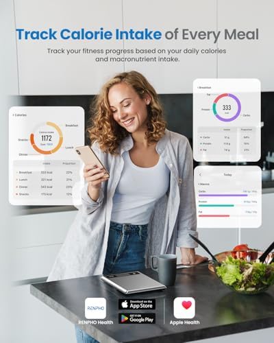 RENPHO Smart Food Scale with app, Nutritional Calculator, Stainless Steel