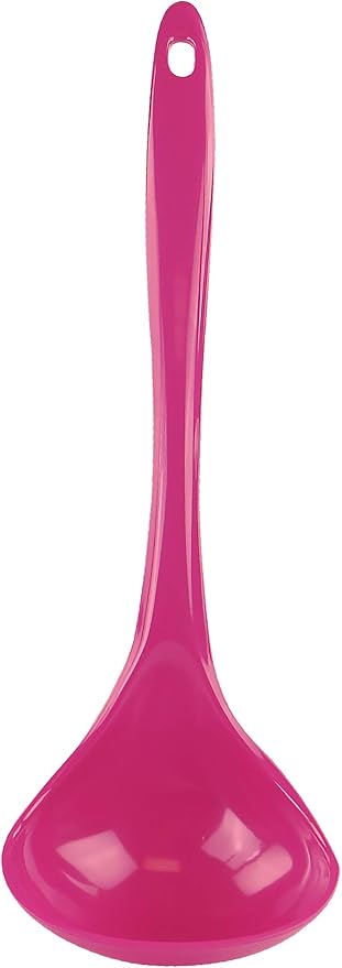 Reston Lloyd Melamine Soup Ladle Kitchen Utensil, Premium Quality Utensil with Heat Resistant Ergonomic Handle, Durable BPA-Free Plastic, 10.5 inch long, 6pc Set, Magenta