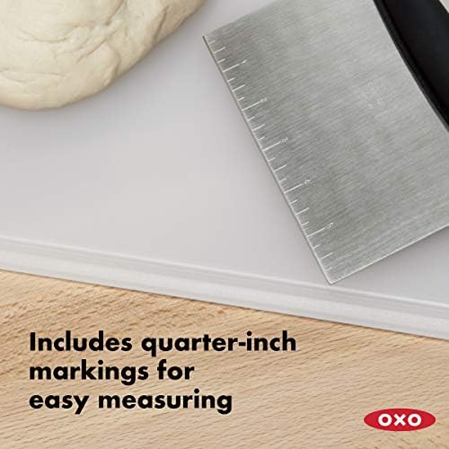 OXO Good Grips Chef's Mandoline Slicer 2.0, Black & Steel and OXO Good Grips Stainless Steel Scraper & Chopper,Silver/Black