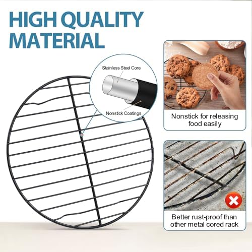 P&P CHEF Round Cooking Rack, Cooling Rack for Steamer, 7.5+9+10.5”, Black