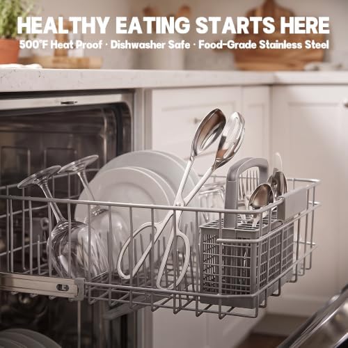 Serving Tongs for Salad 2 Pack, Scissor Design Kitchen Tongs