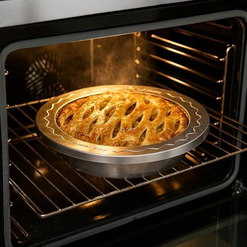 Mrs. Anderson's Baking Pie Crust Protector Shield, Set Of 2, Fits 9.5-Inch And 10-Inch Pie Plates, Prevents Over-Browning And Spills