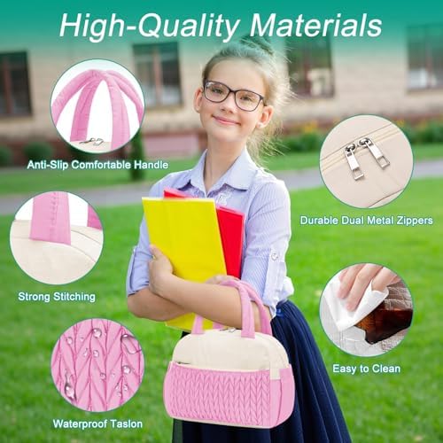Coobiiya Lunch Box Lunch Bag for Women Men,Reusable Cute Lunch Pail bag,Leakproof,Insulated LunchBox Tote Compact 10L, Cooler Lunch Container for Work Travel Office