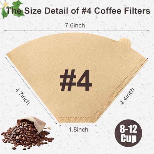 240 Count #4 Cone Coffee Filters 8-12 Cup Compatible with Ninja Maker