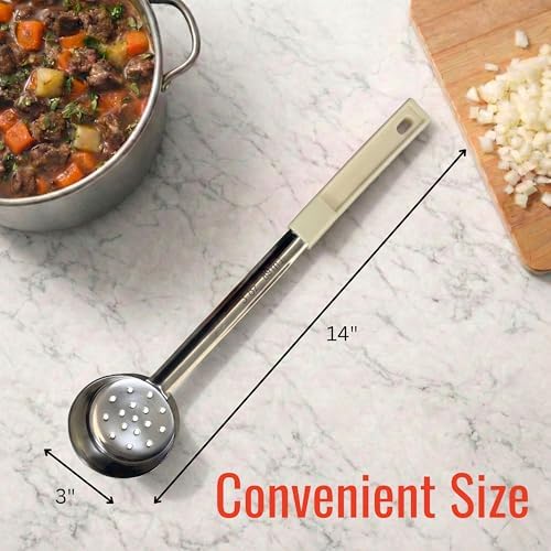 3 oz Slotted Stainless Steel Portion Control Ladle Spoodle - [Pack of 2]