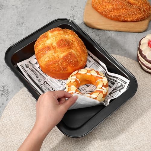 Set of 4 Rectangular Cake Pan, 9 x 13 Inch Non-Stick Baking Pans for Oven, Deep Baking Pan Cookie Sheet Tray BPA Free Heavy Duty Carbon Steel Bakeware for Brownie Lasagna Casserole Bread