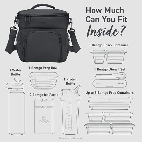 Bentgo Prep Deluxe Insulated Meal Prep Lunch Bag for Adults, Holds 5 Meals