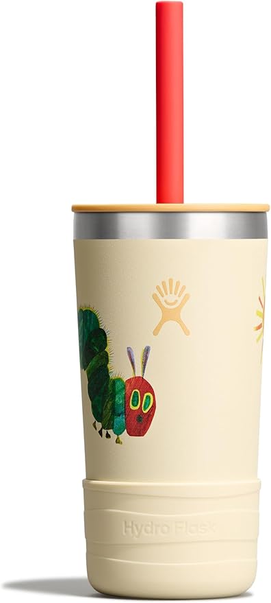 Hydro Flask Kids 12 Oz Tumbler with Lid and Straw for School - Insulated Stainless Steel World of Eric Carle™ Caterpillar