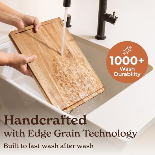 SMIRLY Acacia Wood Cutting Board - 2 Pack Cutting Boards for Kitchen
