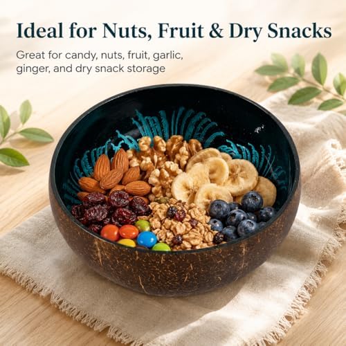 Natural Coconut Bowl Key Decorative - Candy Dish Container Entryway Table