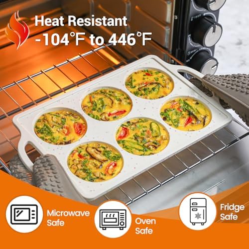FUNBAKY Muffin Top Pan Non Stick, 3 Inch Metal Frame Silicone Egg Molds for breakfast sandwiches, Whoopie Pies, Egg Bites, English Muffins, 2 Pcs Confetti