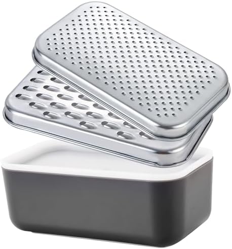 Cheese Grater with Container - Box Grater Cheese Shredder Lemon Zester - Graters for Kitchen Stainless Steel Food Grater