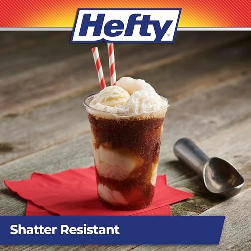 Hefty Party Perfect Clear Plastic Cups, 18oz, 140ct