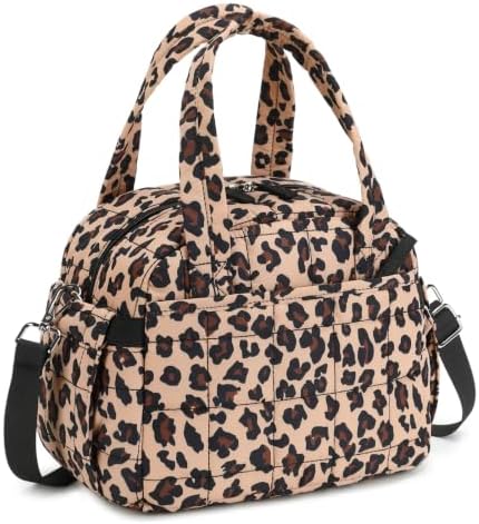 CAMTOP Lunch Box for Women Men Insulated Lunch Bag Lunch Tote Bag Leakproof Thermal Cooler Large Capacity for Travel Work School Picnic (Leopard Khaki Plaid, Medium)