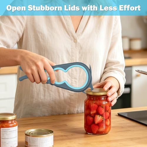 Jar Opener for Weak Hands, Seniors, Arthritis (Blue&Grey)