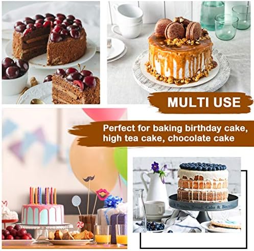 P&P CHEF 6 Inch Cake Pans Set, 4Pcs Stainless Steel Round Baking Pan
