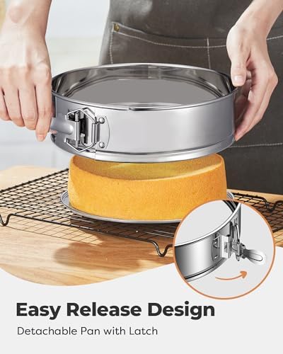 Kootek Cake Pan, Nonstick Springform Pan with Removable Bottom, 9 Inch Round Cheesecake Cake Baking Pans (Pack of 2)
